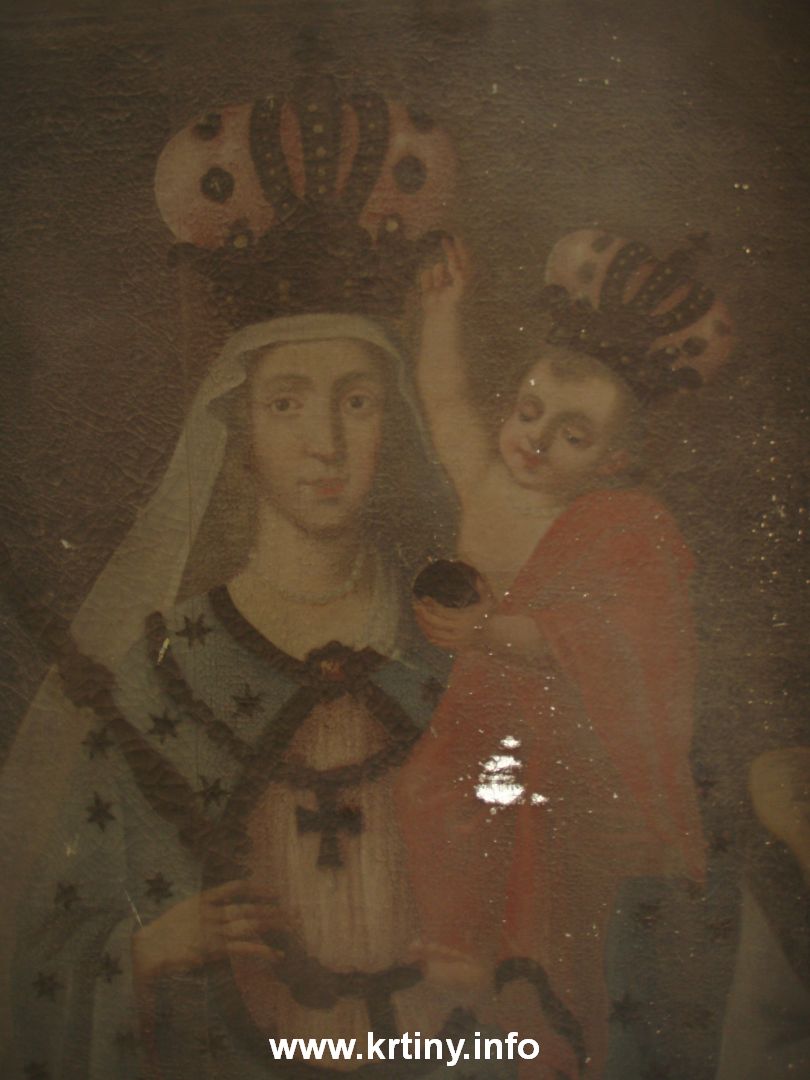 Panna Maria Křtinská - vyřazený obraz na oratoři chrámu Panny Marie ve Křtinách (2008).